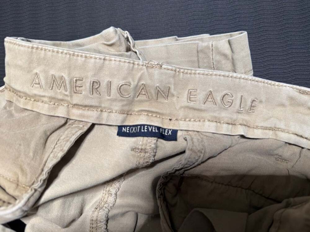 American Eagle Ne(x)t Level Flex Original Straight Khaki Pants Men 33x34 Beige